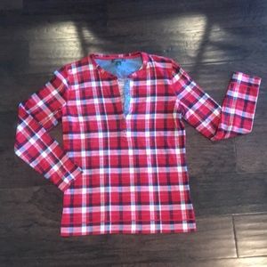 Lauren Jeans Co. 3/4 Length Sleeve Red Plaid Shirt